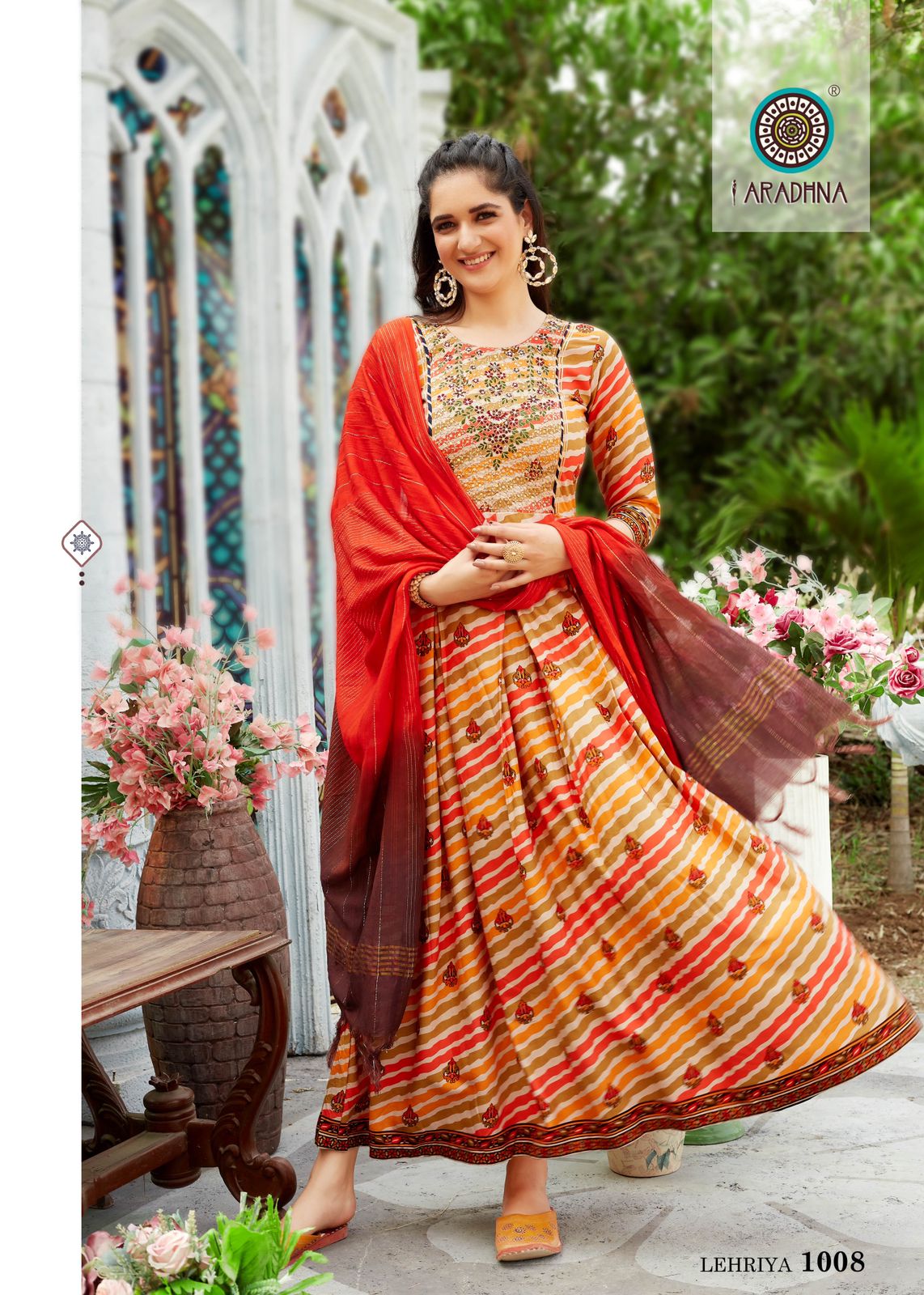 Aradhna Lehriya 1 New Designer Ethnic Wear Rayon Anarkali Kurti With Dupatta Collection